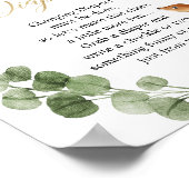 深夜おむつ鹿の緑の金ゴールド赤ちゃんシャワー ポスター (角)