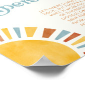 深夜おむつBoho Sun赤ちゃんシャワーのサイン ポスター (角)