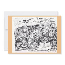 深夜に歩いて帰るフラットカード