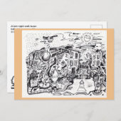 深夜に歩いて帰るフラットカード (正面/裏面)