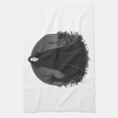 深夜のゴシック様式のセーレムウィッチ キッチンタオル (縦)