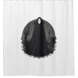 深夜のゴシック様式のセーレムウィッチ シャワーカーテン