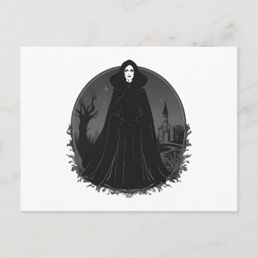 深夜のゴシック様式のセーレムウィッチ シーズンポストカード (正面)