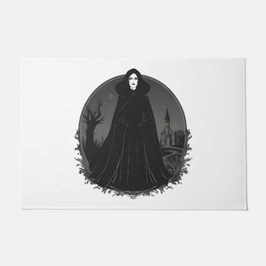 深夜のゴシック様式のセーレムウィッチ ドアマット (正面)