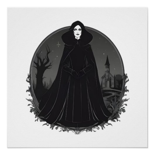 深夜のゴシック様式のセーレムウィッチ ポスター (正面)