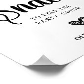 深夜のスナック結婚のブライダルシャワー標識 ポスター (角)