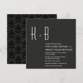 深夜のダマスク結婚式の招待状 招待状 (正面/裏面)