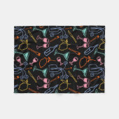 深夜の宴会 フリースブランケット (正面(横))