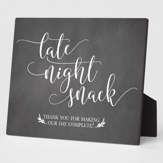 深夜の軽食の好意のサイン フォトプラーク (側面)