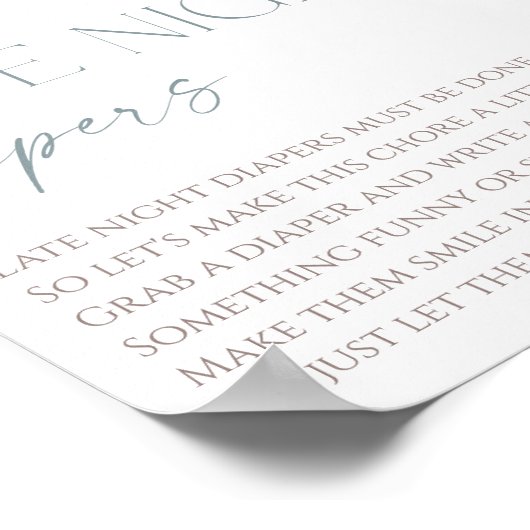 深夜寝用おむつはほこりっぽい青い野の花 ポスター (角)