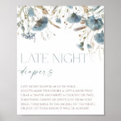 深夜寝用おむつはほこりっぽい青い野の花 ポスター (正面)