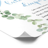 深夜寝用おむつサイン青バルーン赤ちゃんシャワー ポスター (角)