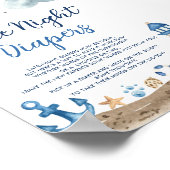 深夜用航海のおむつ赤ちゃんシャワー標識 ポスター (角)