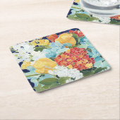 深夜花模様2 スクエアペーパーコースター (アングル)