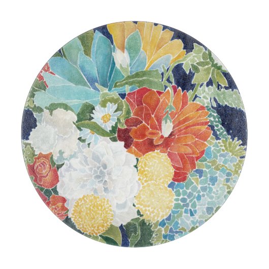 深夜花模様III カッティングボード (正面)