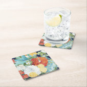 深夜花模様III スクエアペーパーコースター (インサイチュ)