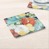 深夜花模様III スクエアペーパーコースター (アングル)