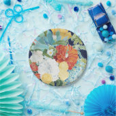 深夜花模様III ペーパープレート (パーティー)