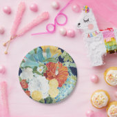 深夜花模様III ペーパープレート (パーティー)