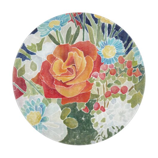 深夜花模様IV カッティングボード (正面)