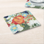 深夜花模様IV スクエアペーパーコースター (アングル)