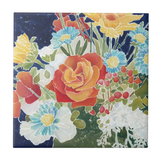 深夜花模様IV タイル (正面)