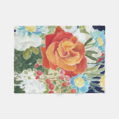 深夜花模様IV フリースブランケット (正面(横))