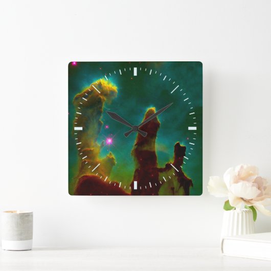 深宇宙のワシの星雲(M16) スクエア壁時計 (ホーム)