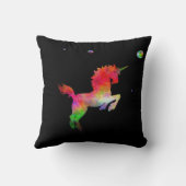 深宇宙の数々の色がついたユニコーン クッション (裏面)