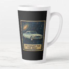 深宇宙を漂うレトロクルーザー カフェラテマグ