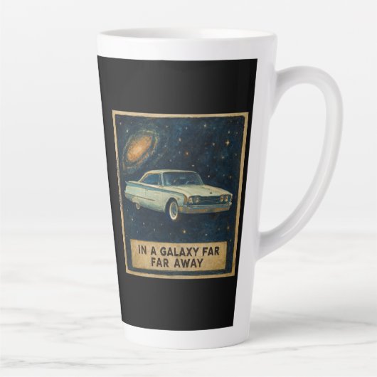 深宇宙を漂うレトロクルーザー カフェラテマグ (右)