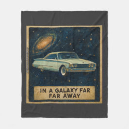 深宇宙を漂うレトロクルーザー フリースブランケット