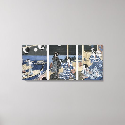 深川の秋の月 キャンバスプリント (正面)