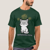 深慮する猫の気分イラストデザイン Tシャツ (正面)