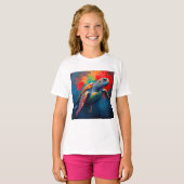 深海に潜むウミガメ Tシャツ (正面フル)