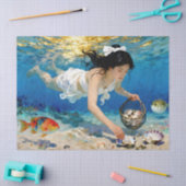 "深海のあおい" - 海の肖像 薄葉紙 (クラフト)