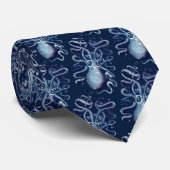 深海のタコのオーシャンブルー ネクタイ (ロール)
