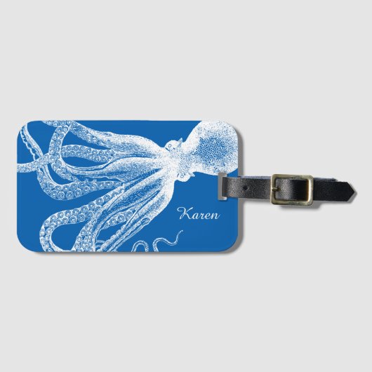 深海のタコの触手のヴィンテージのおもしろいな一見 ラゲッジタグ (正面横)