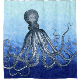 深海のタコ シャワーカーテン