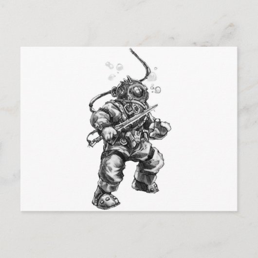 深海のダイバー ポストカード (正面)