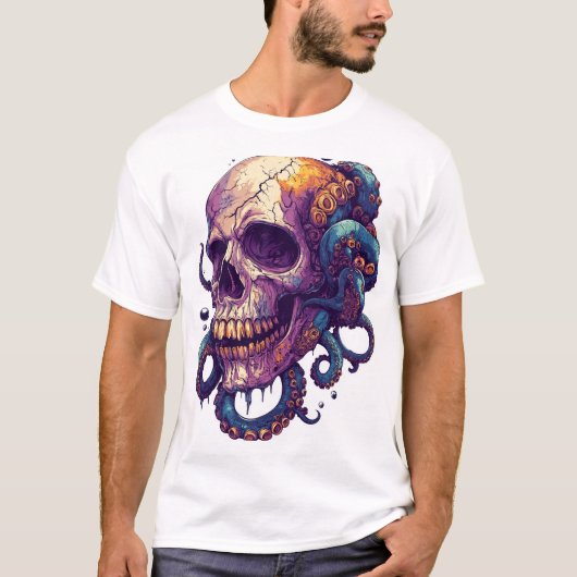 深海のドクロ Tシャツ (正面)