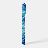 深海の水彩画抽象画 iPhone 15ケース (右側面)