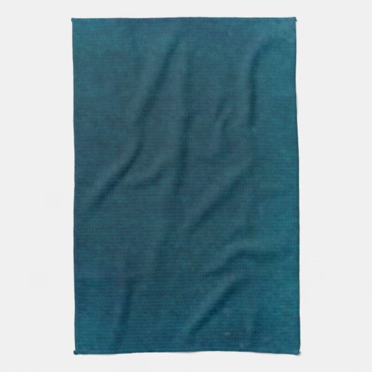 深海の水彩画-暗いティール（緑がかった色）の青および水 キッチンタオル (縦)