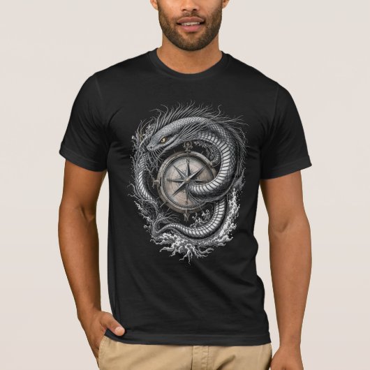 深海の航海タトゥーアート Tシャツ (正面)