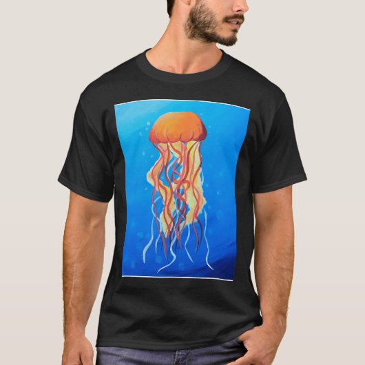 深海の輝きクラゲ Tシャツ (正面)