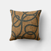 深海の青との自然の航海のなロープ クッション (裏面)