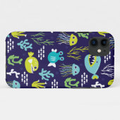 深海の魚の海洋のイラストレーションパターンをからかいます Case-Mate iPhoneケース (裏面(横))