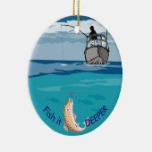 深海の魚釣り セラミックオーナメント (右)