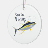 深海の魚釣り セラミックオーナメント (左)