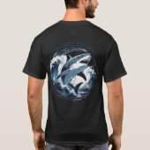 深海を制覇せよシャークシャツ - 鋭さを保て オーシャン Tシャツ (裏面)